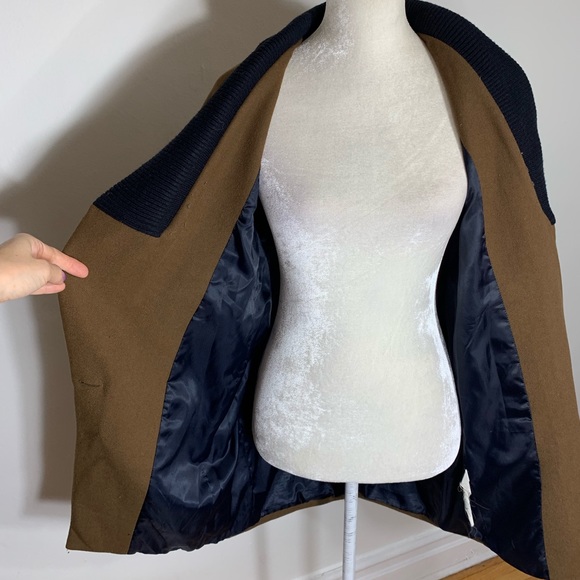 Zara • wool contrast knit collar oversized jacket - Picture 6 of 8